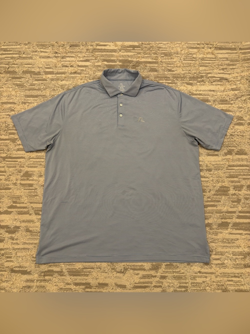 Rhoback The Whaler Heather Stripe Performance Polo Men’s XXL Comfort Golf Read